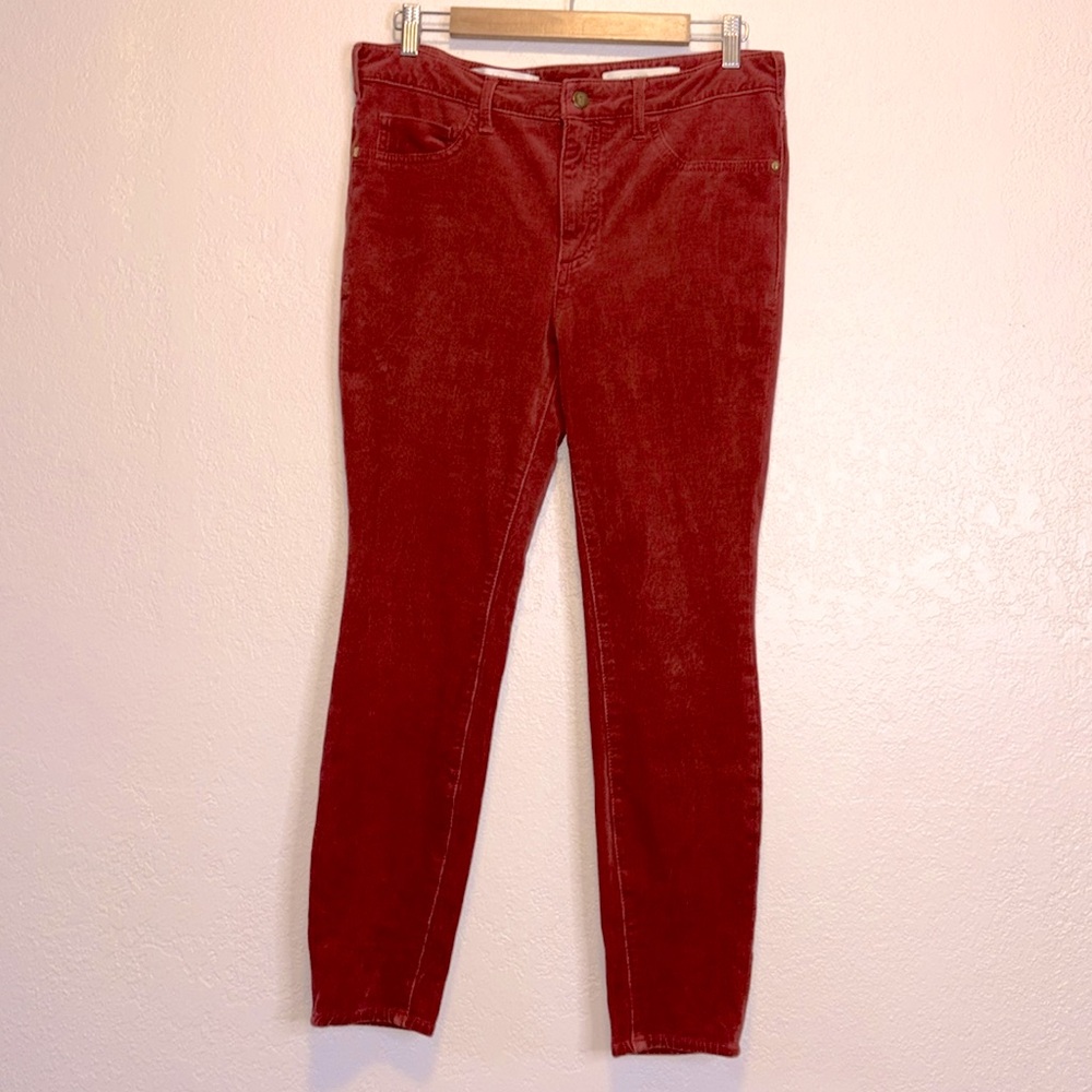 Pilcro and the Letterpress rust orange corduroy pants